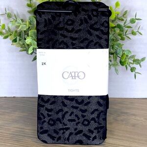 Black cheetah print tights 2X